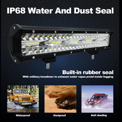 15 inch 75W 7500LM 6000K LED Strip Working Refit Off-road Vehicle Lamp Roof Strip Light, 15 inch 75W