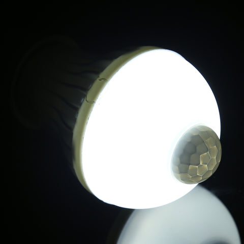 E27 5W 12 LEDs SMD 5730 300LM Infrared Motion Sensor LED Light Bulb, Sensor Distance: 4-6m, AC 220V, E27 5W White Light, E27 5W Warm White