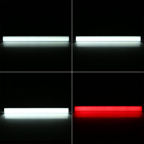 Q34 34cm White + Red USB LED Strip Light Portable 5V 650mA 5500-6500K with Switch, 34cm