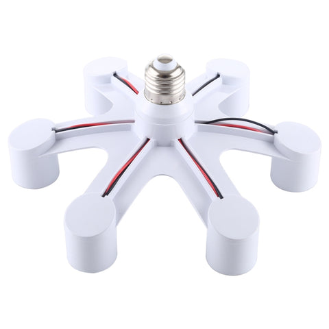 1 to 6 E27 Standard Lamp Holder Base Converter LED Light Bulbs Socket Adapter, 1 to 6