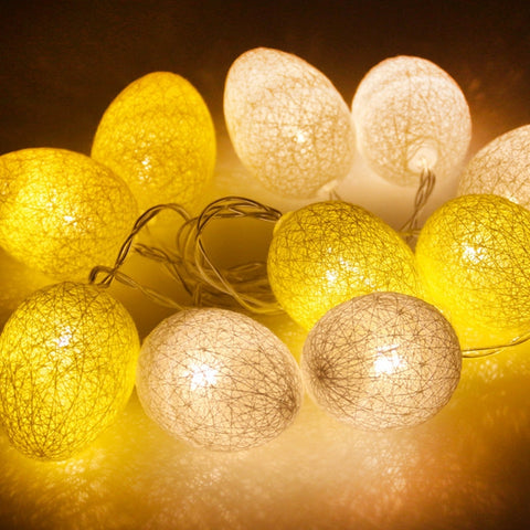 3.5m 110V 20 LEDs Cotton Thread Colour Egg Lamp String Easter Holiday Party Household Decorative Light, 3.5m 110V