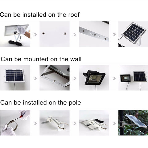 10W 100 LEDs IP67 Waterproof Solar Power Flood Light with Remote Control, 10W