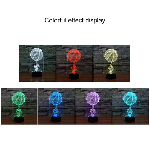 Basketball Black Base Creative 3D LED Decorative Night Light, Powered by USB and Battery, Powered by USB and Battery