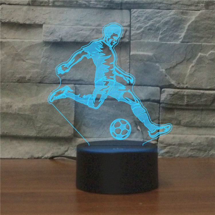 Play Football Black Base Creative 3D LED Decorative Night Light, USB with Touch Button Version, USB with Touch Button Version