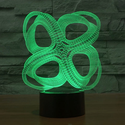 7 Color Discoloration Creative Visual Stereo Lamp Desk Lamp Night Light, Four Circle Abstract Style