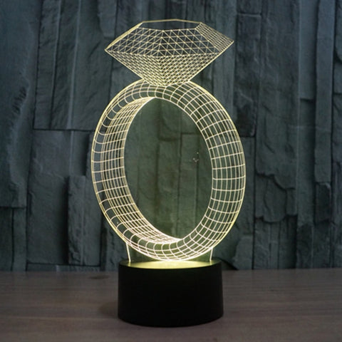 7 Color Discoloration Creative Visual Stereo Lamp Desk Lamp Night Light, Diamond Ring Style