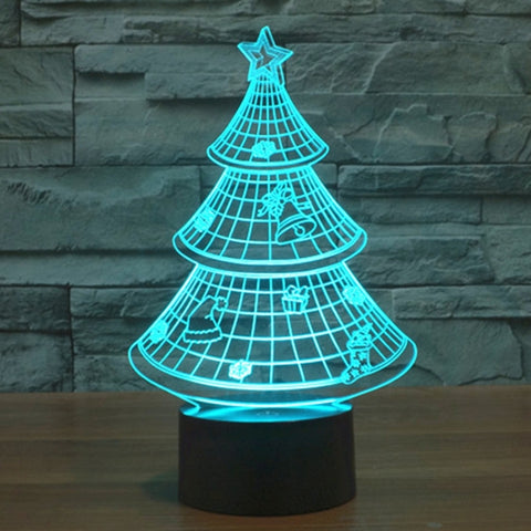 7 Color Discoloration Creative Visual Stereo Lamp Desk Lamp Night Light, Christmas Tree Style