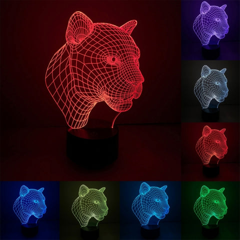 7 Color Discoloration Creative Visual Stereo Lamp Desk Lamp Night Light, Leopard Style