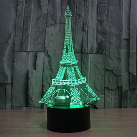 7 Color Discoloration Creative Visual Stereo Lamp Desk Lamp Night Light, Eiffel Tower Style