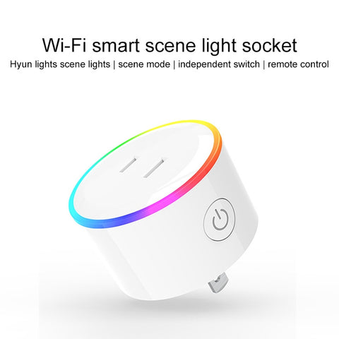 10A RGB Scene Light WiFi Remote Control Smart Socket Works with Alexa & Google Home & IFTTT, AC 100-240V, JP Plug, XS-A18