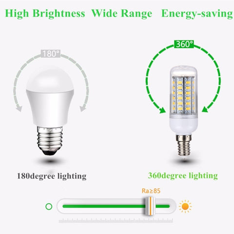 56 LEDs SMD 5730 Bulb, AC 220V, 5W 220V Warm White, 5W 220V White Light