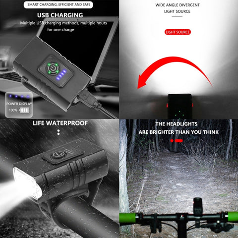 BK02 1000LM Micro USB Rechargeable Bicycle Light, Micro USB