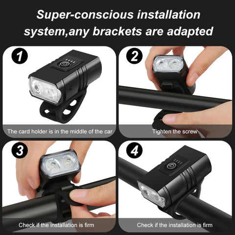 BK02 1000LM Micro USB Rechargeable Bicycle Light, Micro USB