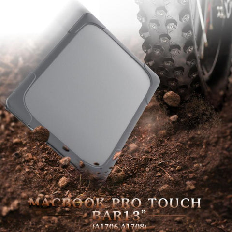 For Macbook Pro 13.3 inch (A1708) & with Touchbar (A1706) Laptop TPU + PC Folding Shockproof Protective Case with Holder, For Macbook Pro 13.3 inch with Touch Bar