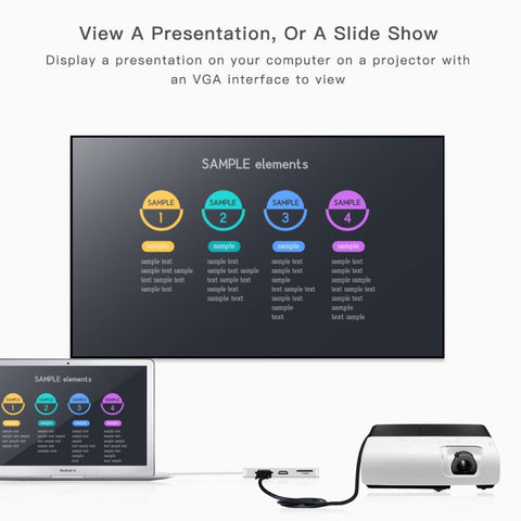 8 in 1 Hub Type-C HUB+ USB-C / Type-C to USB-C / Type-C & HDMI & SD & TF & 2 USB & VGA & Rj45 Adapter