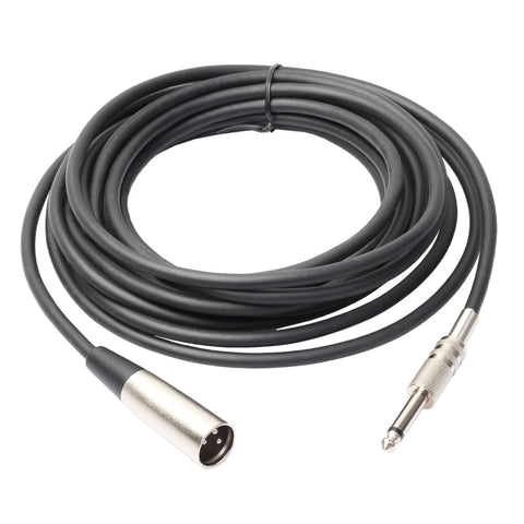 3-Pin Male to 1/4 inch (6.35mm) Mono Shielded Microphone Audio Cord Cable, Length: 1.8m, Length: 3m, Length: 5m, Length: 7.6m, Length: 10m