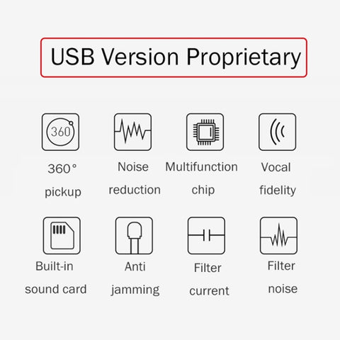 Compatible with PC / Mac for Live Broadcast, Show, KTV, etc., BK USB Port/White, BK USB Port/Black, BK USB Port/Red
