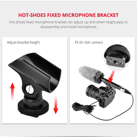 YELANGU YLG9933A MIC07 Professional Interview Condenser Video Shotgun Microphone with 6.5mm Audio Adapter & 3.5mm RXL Audio Cable