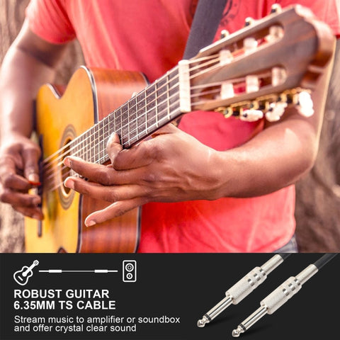 3m  1/4 inch (6.35mm) Male to Male Shielded Jack Mono Plugs Audio Patch Cable