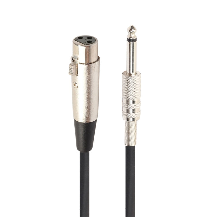 7.6m XLR 3-Pin Female to 1/4 inch (6.35mm) Mono Shielded Microphone Mic Cable, Length: 7.6m