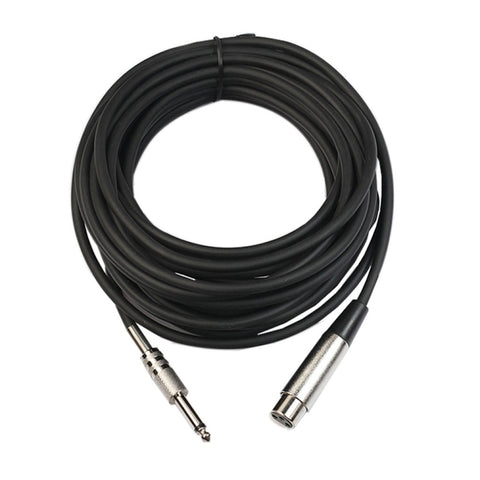 7.6m XLR 3-Pin Female to 1/4 inch (6.35mm) Mono Shielded Microphone Mic Cable, Length: 7.6m