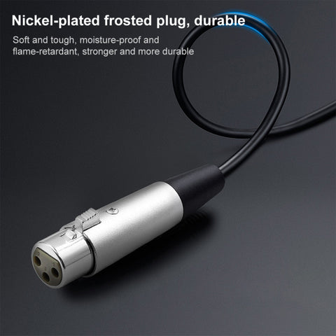 7.6m XLR 3-Pin Female to 1/4 inch (6.35mm) Mono Shielded Microphone Mic Cable, Length: 7.6m