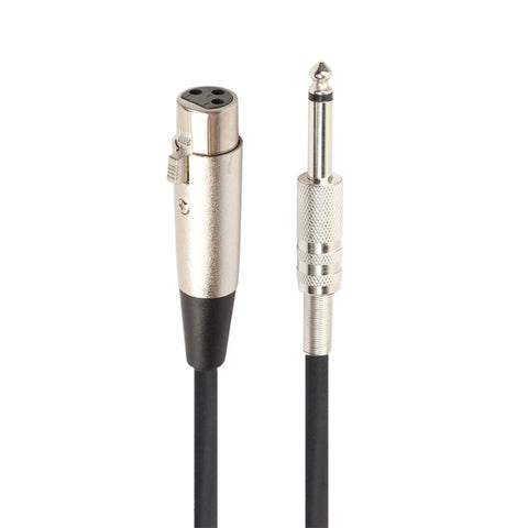 7.6m XLR 3-Pin Female to 1/4 inch (6.35mm) Mono Shielded Microphone Mic Cable, Length: 7.6m