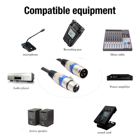 1.8m 3-Pin XLR Male to XLR Female MIC Shielded Cable Microphone Audio Cord, Length: 1.8m (Blue)