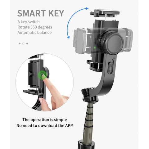L08 Adjustable Gimbal Stabilize Bluetooth Self-timer Pole Tripod Selfie Stick