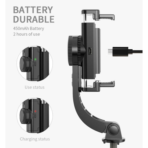 L08 Adjustable Gimbal Stabilize Bluetooth Self-timer Pole Tripod Selfie Stick