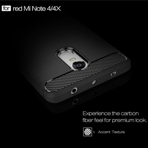For Xiaomi  Redmi Note 4X Brushed Carbon Fiber Texture Shockproof TPU Protective Case , For Redmi Note 4X, Redmi Note 4X