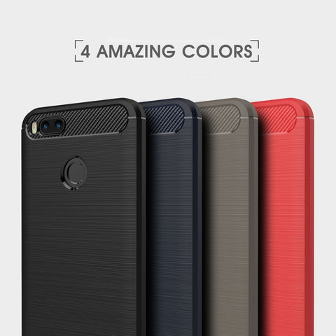 For Xiaomi  Mi 5X Carbon Fiber TPU Brushed Texture Shockproof Protective Back Cover Case, For Xiaomi Mi 5X
