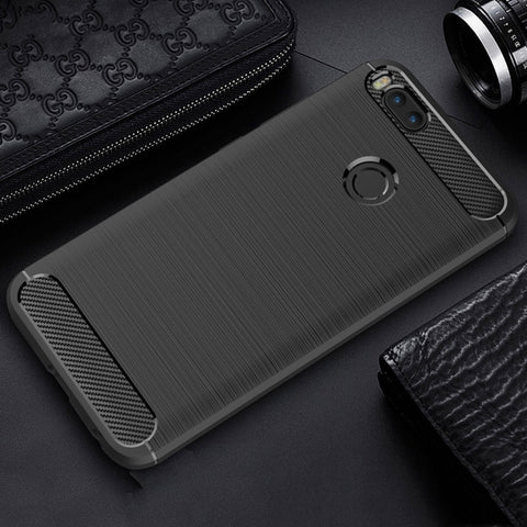 For Xiaomi  Mi 5X Carbon Fiber TPU Brushed Texture Shockproof Protective Back Cover Case, For Xiaomi Mi 5X