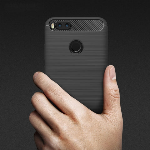 For Xiaomi  Mi 5X Carbon Fiber TPU Brushed Texture Shockproof Protective Back Cover Case, For Xiaomi Mi 5X