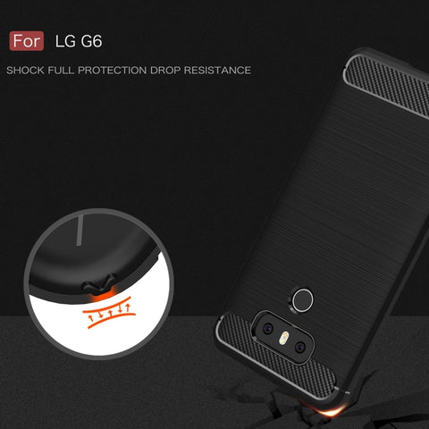 For LG G6 Brushed Carbon Fiber Texture Shockproof TPU Protective Cover Case, For LG G6, LG G6, For G6