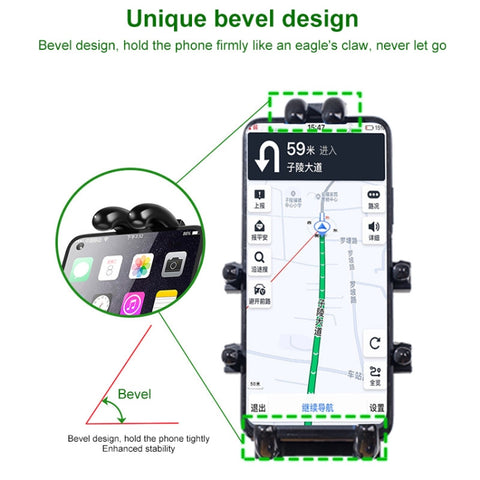 M10 Bolt Ball-Head Motorcycle Multi-function Eight-jaw Aluminum Phone Navigation Holder Bracket with Anti-theft Knobs, M10 Bolt+Anti-theft Knobs