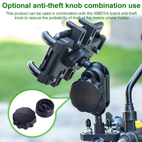 M10 Bolt Ball-Head Motorcycle Multi-function Eight-jaw Aluminum Phone Navigation Holder Bracket with Anti-theft Knobs, M10 Bolt+Anti-theft Knobs