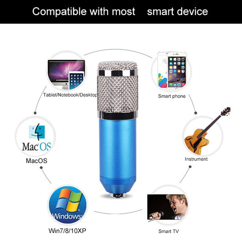 BM-800 Network K-Song Dedicated High-end Metal Shock Mount Microphone Set, BM800 Kit Blue, BM800 Kit White, BM800 Kit Black, BM800 Kit Pink