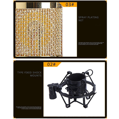 BM-800 Network K-Song Dedicated High-end Metal Shock Mount Microphone Set, BM800 Kit Blue, BM800 Kit White, BM800 Kit Black, BM800 Kit Pink