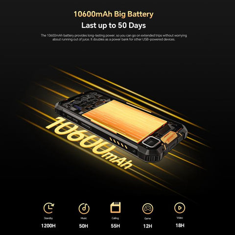 Oukitel WP23 Plus Rugged Phone, 8GB+256GB, 6.52 inch Android 14.0Unisoc T606 Octa-core, NFC, OTG, Network: 4G, WP23 Plus, WP23 Plus 8GB+256GB
