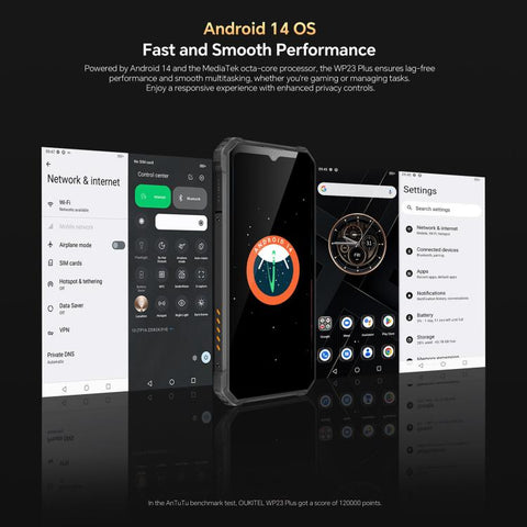 Oukitel WP23 Plus Rugged Phone, 8GB+256GB, 6.52 inch Android 14.0Unisoc T606 Octa-core, NFC, OTG, Network: 4G, WP23 Plus, WP23 Plus 8GB+256GB