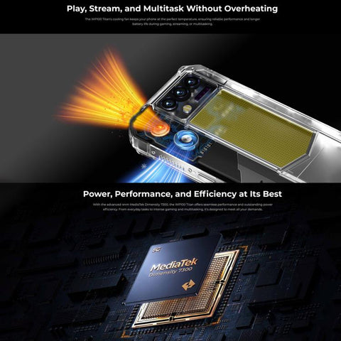 Oukitel WP100 TITAN 5G Projector Rugged Phone, 16GB+512GB, 200MP Camera, Fingerprint Identification, 6.8 inch Android 14 MediaTek Dimensity 7300 Octa Core, NFC, OTG, Network: 5G, WP100 TITAN