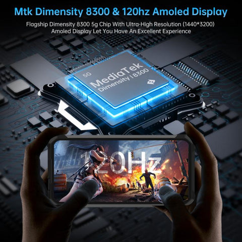 Unihertz Tank 4 Pro Projector Rugged Phone, 16GB+512GB, Night Vision, 6.73 inch Android 13 Dimensity 8300 Octa Core, Network: 5G, NFC, 16GB+512GB