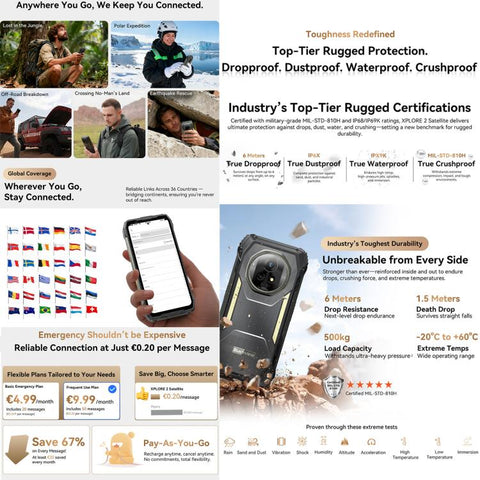 Blackview XPLORE 2 Satellite, 12GB+256GB, 6.73 inch Android 15 Dimensity 8300 MT6897 Octa Core, Network: 5G, OTG, NFC, XPLORE 2 Satellite 12GB+256GB