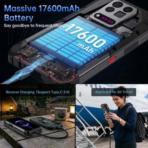 Unihertz 8849 Tank 5 Pro Thermal Imaging Projector Rugged Phone, 18GB+512GB, Side Fingerprint, Night Vision, 6.73 inch Android 16 MediaTek MT6989 Dimensity 9400e Octa Core, Network: 5G, NFC, Tank 5 Pro 18GB+512GB