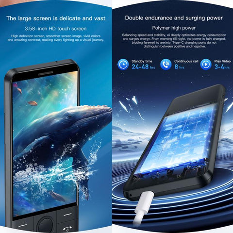DOOV R27 Keypad Phone, 4GB+64GB, 3.58 inch Android 14 Mediatek MT6765 Octa Core, Network: 4G, Support Google Store, No Camera, No Camera