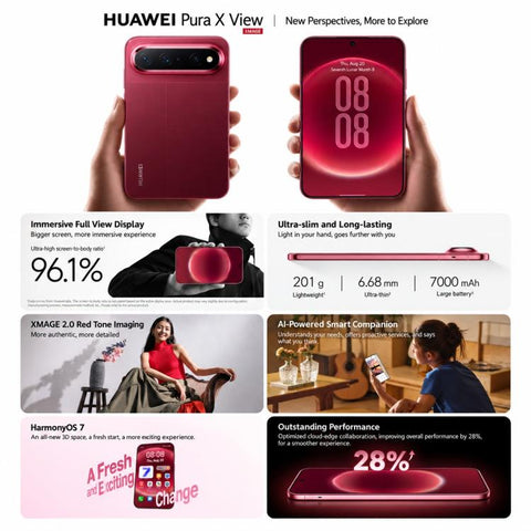 HUAWEI Pura X View, 12GB+256GB, Side Fingerprint Identification, 6.39 inch HarmonyOS 7.0 Kirin 9030S Octa Core, NFC, OTG, Not Support Google Play, 12GB+256GB
