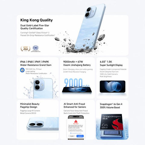 Xiaomi REDMI Note 17 Pro 5G, 8GB+256GB, 6.83 inch Xiaomi HyperOS 3 Snapdragon 6s Gen 4 Octa Core, NFC, Network: 5G, 8GB+256GB