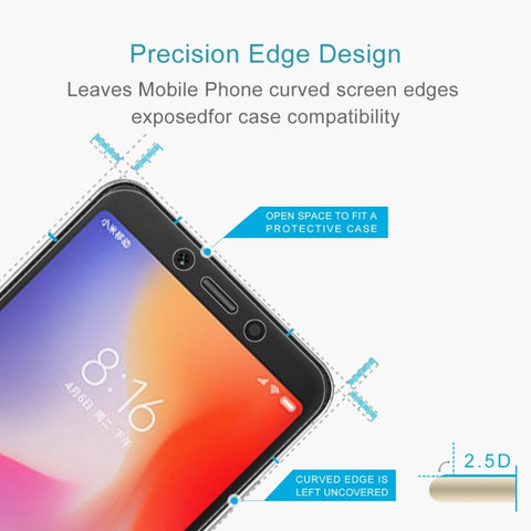 50 PCS 0.26mm 9H 2.5D Tempered Glass Film for Xiaomi Redmi 6A, No Retail Package, For Redmi 6A (50 PCS)