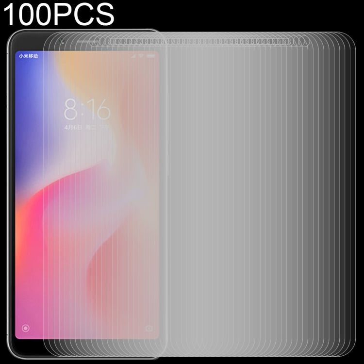 100 PCS 0.26mm 9H 2.5D Tempered Glass Film for Xiaomi Redmi 6A, For Redmi 6A (100 PCS)